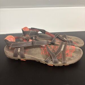 Merrell Sandals Sandspur Rose Leather Cocoa Coral Outdoor Casual Shoes, size 9